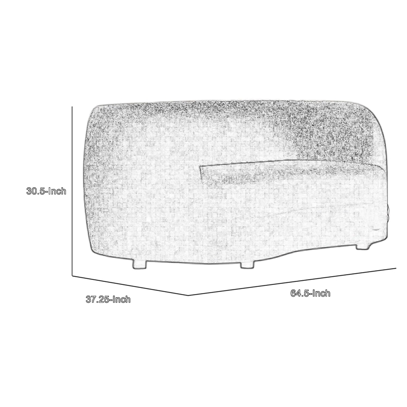 Srey Loveseat- 64 Inch- Plush Black Boucle- Soft Curved Kidney Shape