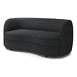 Srey Loveseat- 64 Inch- Plush Black Boucle- Soft Curved Kidney Shape