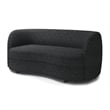 Srey Loveseat- 64 Inch- Plush Black Boucle- Soft Curved Kidney Shape