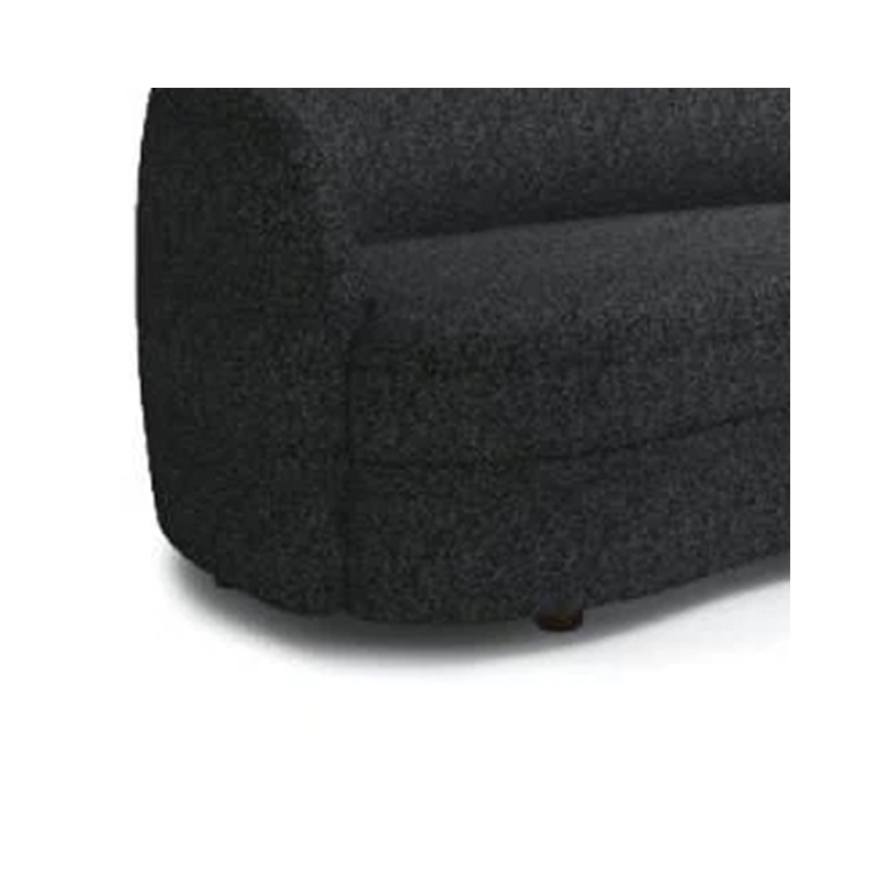 Srey Loveseat- 64 Inch- Plush Black Boucle- Soft Curved Kidney Shape