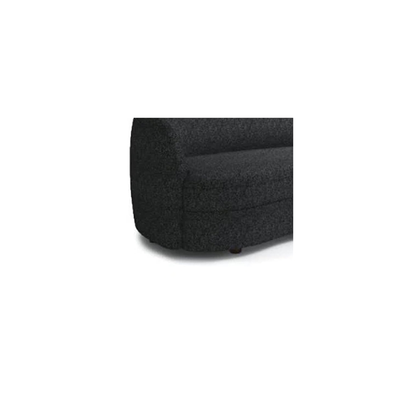 Srey Loveseat- 64 Inch- Plush Black Boucle- Soft Curved Kidney Shape