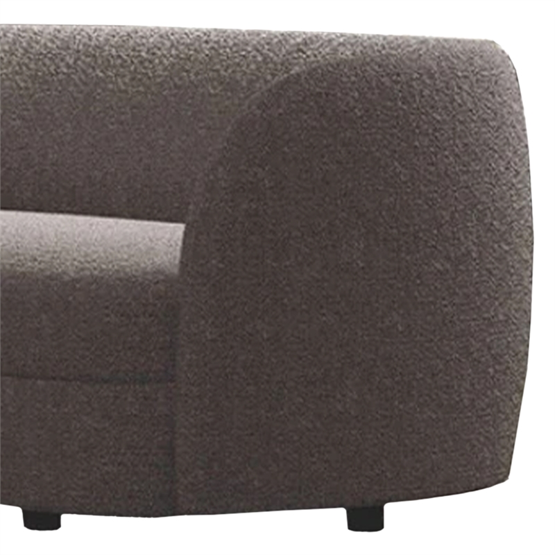 Srey 2pc Sofa and Loveseat Set- Gray Boucle- Curved Kidney Shape