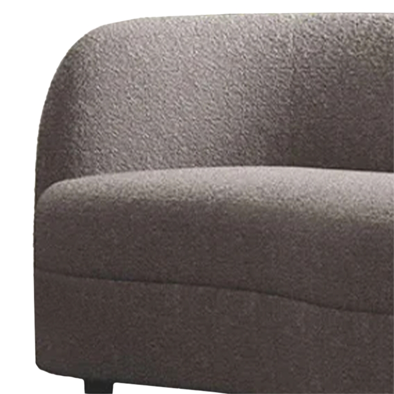 Srey 2pc Sofa and Loveseat Set- Gray Boucle- Curved Kidney Shape