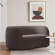 Srey Loveseat- 64 Inch- Charcoal Gray Boucle- Curved Kidney Shape