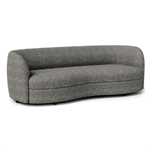 Srey Sofa- 84 Inch- Charcoal Gray Boucle- Smooth Curved Kidney Shape