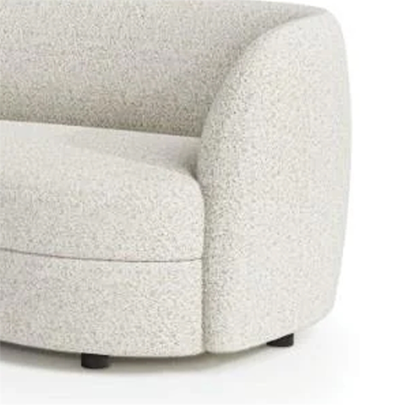 Srey Loveseat- 64 Inch- Modern White Boucle- Curved Kidney Shape