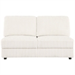 Sono Modular Armless Loveseat- 60 Inch- Ivory Fabric Channel Tufting