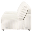 Sono Modular Armless Loveseat- 60 Inch- Ivory Fabric Channel Tufting