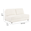 Sono Modular Armless Loveseat- 60 Inch- Ivory Fabric Channel Tufting