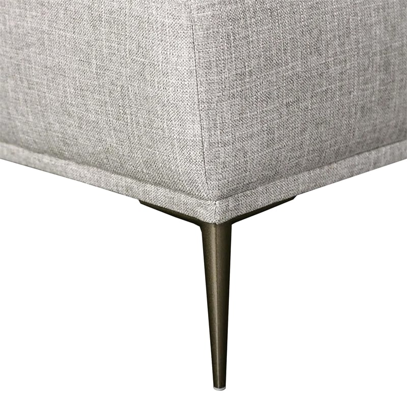Kevin Sectional Sofa- Right Chaise- Gray Chenille- 98 Inch- Metal Legs