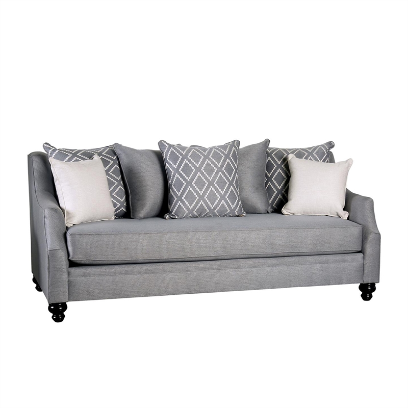 Efyn Sofa and Loveseat Set- Loose Pillow Back- Light Gray Burlap Weave