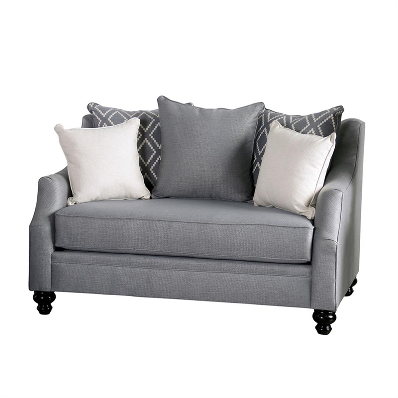 Efyn Sofa and Loveseat Set- Loose Pillow Back- Light Gray Burlap Weave