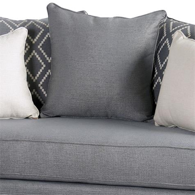 Efyn Sofa and Loveseat Set- Loose Pillow Back- Light Gray Burlap Weave