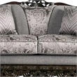 Delie 2pc Sofa Loveseat Set- Gray Chenille- 4 Accent Throw Pillows