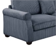 Fero 4pc L Sectional Sofa- Loveseat- Wedge- Ottoman Set- Gray Corduroy