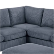 Fero 4pc L Sectional Sofa- Loveseat- Wedge- Ottoman Set- Gray Corduroy