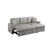Dero Convertible Sectional Sofa Storage Chaise- Gray Faux Leather