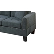 Dema 2pc Sectional Sofa Set- Chaise- 2 Pillows- Textured Black Velvet