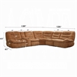 Emett Power Recliner Sectional Sofa- Cupholder- Orange Chenille 139in