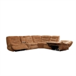 Emett Power Recliner Sectional Sofa- Cupholder- Orange Chenille 139in