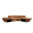 Emett Power Recliner Sectional Sofa- Cupholder- Orange Chenille 139in