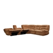 Emett Power Recliner Sectional Sofa- Cupholder- Orange Chenille 139in