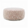 Sarah Ottoman- Round 39 Inch- Modern Style White Red Patterned Boucle