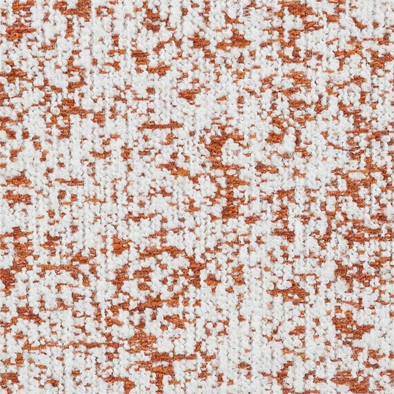 Sarah Ottoman- Round 39 Inch- Modern Style White Red Patterned Boucle