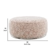 Sarah Ottoman- Round 39 Inch- Modern Style White Red Patterned Boucle