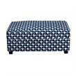 Colin Ottoman- Gray Blue White Houndstooth Polyester- 40in Rectangular