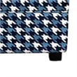 Colin Ottoman- Gray Blue White Houndstooth Polyester- 40in Rectangular