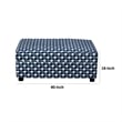 Colin Ottoman- Gray Blue White Houndstooth Polyester- 40in Rectangular