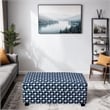 Colin Ottoman- Gray Blue White Houndstooth Polyester- 40in Rectangular