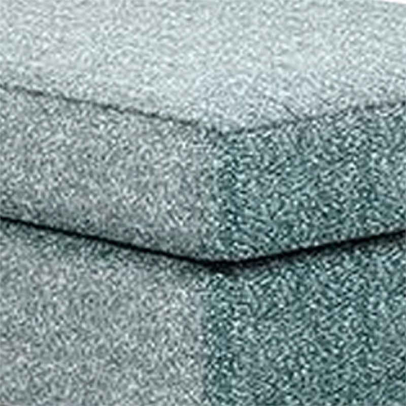 Berrie Ottoman- Teal Blue Polyester Cushioned Top- Black Wood- 40 Inch