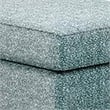 Berrie Ottoman- Teal Blue Polyester Cushioned Top- Black Wood- 40 Inch