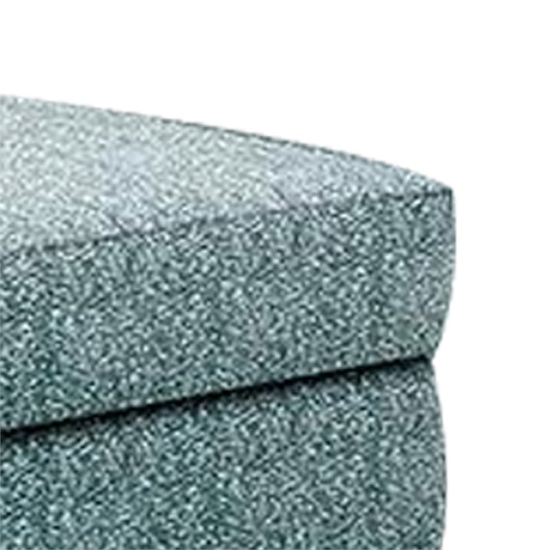 Berrie Ottoman- Teal Blue Polyester Cushioned Top- Black Wood- 40 Inch