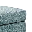 Berrie Ottoman- Teal Blue Polyester Cushioned Top- Black Wood- 40 Inch