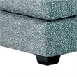 Berrie Ottoman- Teal Blue Polyester Cushioned Top- Black Wood- 40 Inch