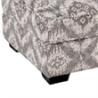 Berrie Ottoman- Geometric Gray White Polyester- Solid Wood- 40 Inch