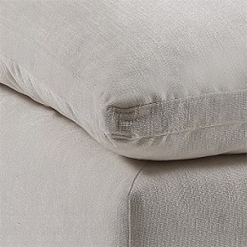 Shar Modular Ottoman- Pillow Top Cushion- Plush Ivory Linen Fabric