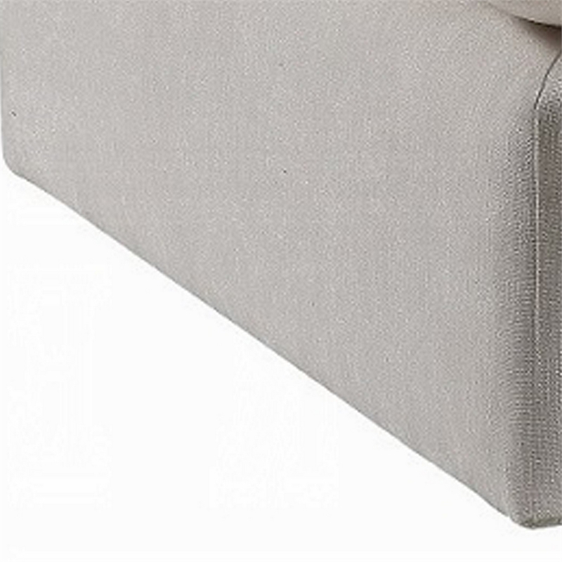 Shar Modular Ottoman- Pillow Top Cushion- Plush Ivory Linen Fabric