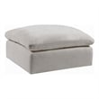 Shar Modular Ottoman- Pillow Top Cushion- Plush Ivory Linen Fabric