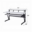 Vion 71 Inch Music Producer Desk for Computer- White- Keyboard Tray