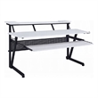 Vion 71 Inch Music Producer Desk for Computer- White- Keyboard Tray