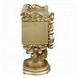 Rexx Vanity Desk with 5 Drawers and Ornate Carvings- 74 Inch Gold Wood
