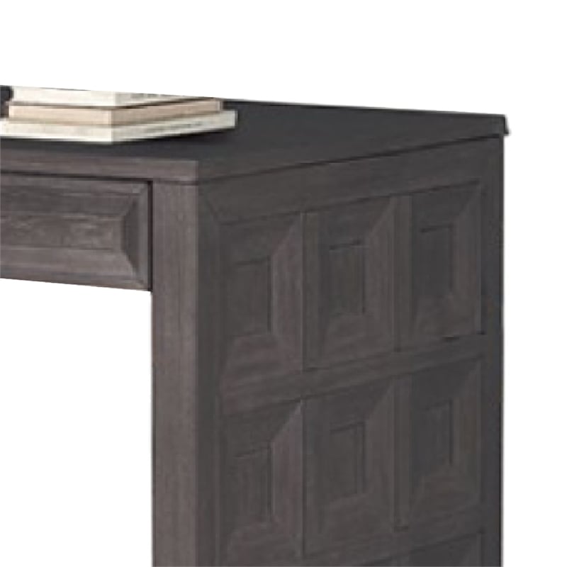 Kizie Writing Desk- 4 Drawers- Black Rubberwood- Rectangular 60 Inch
