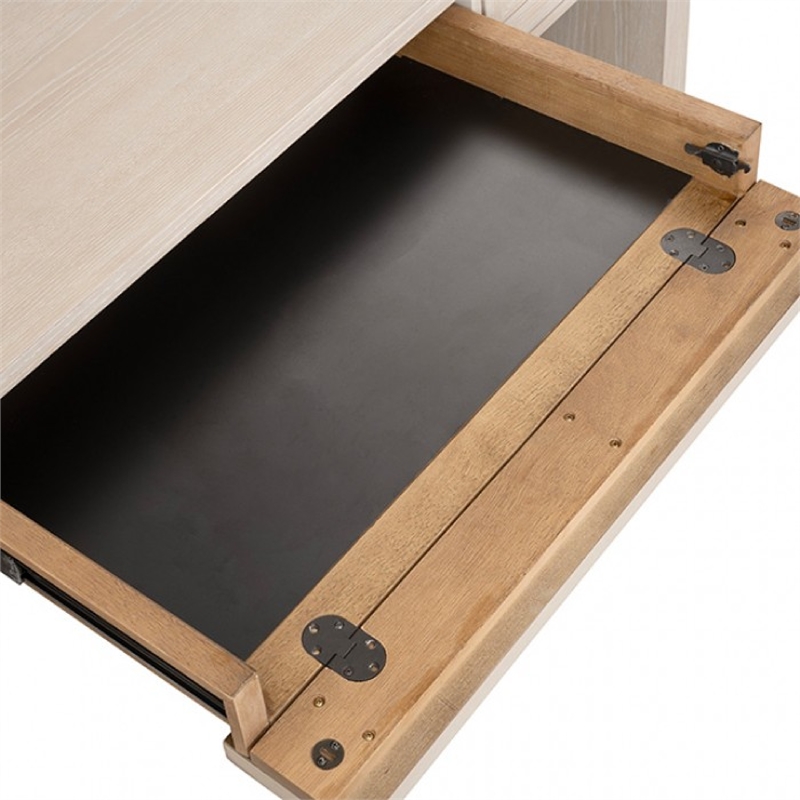 Kizie Writing Desk- 4 Drawers- Tawny Brown Wood- Rectangular 60 Inch