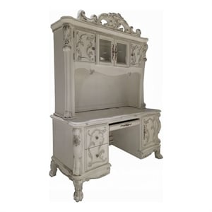 Ally Computer Desk and Hutch- Victorian Classic Bone White- 88 Inch