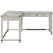Gery L Corner Standing Sitting Desk with Lift Top- USB- White Wood