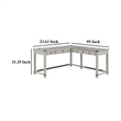 Gery L Corner Standing Sitting Desk with Lift Top- USB- White Wood